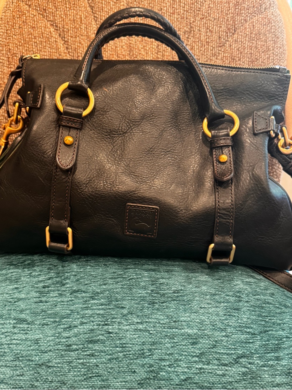 Dooney & Bourke Black Leather Large Florentine Satchel